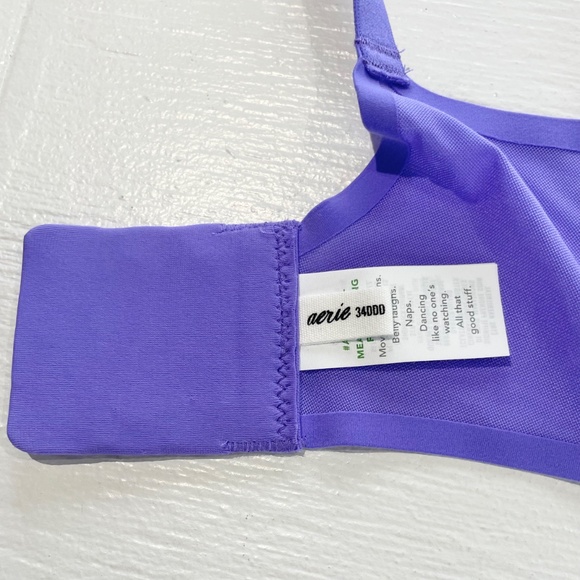 New Aerie SMOOTHEZ Mesh Unlined Underwire Balconette Bra Purple Size 34DDD - Picture 10 of 15